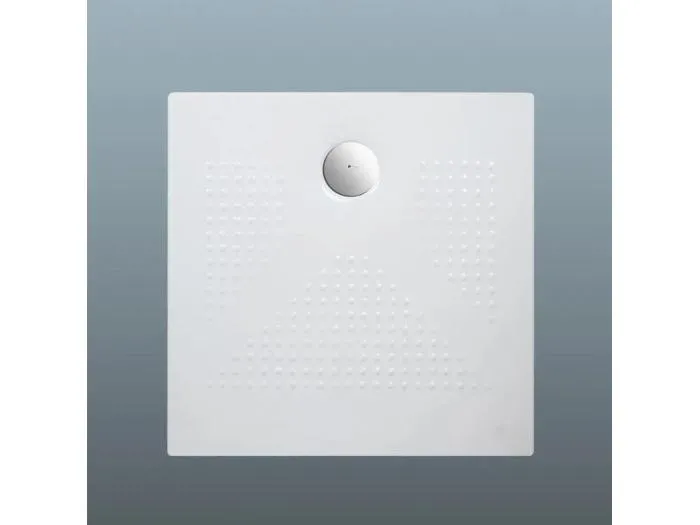 "Denver" quadratische Duschwanne in glänzendem Weiß aus dünner, rutschfester Keramik 90x90h cm