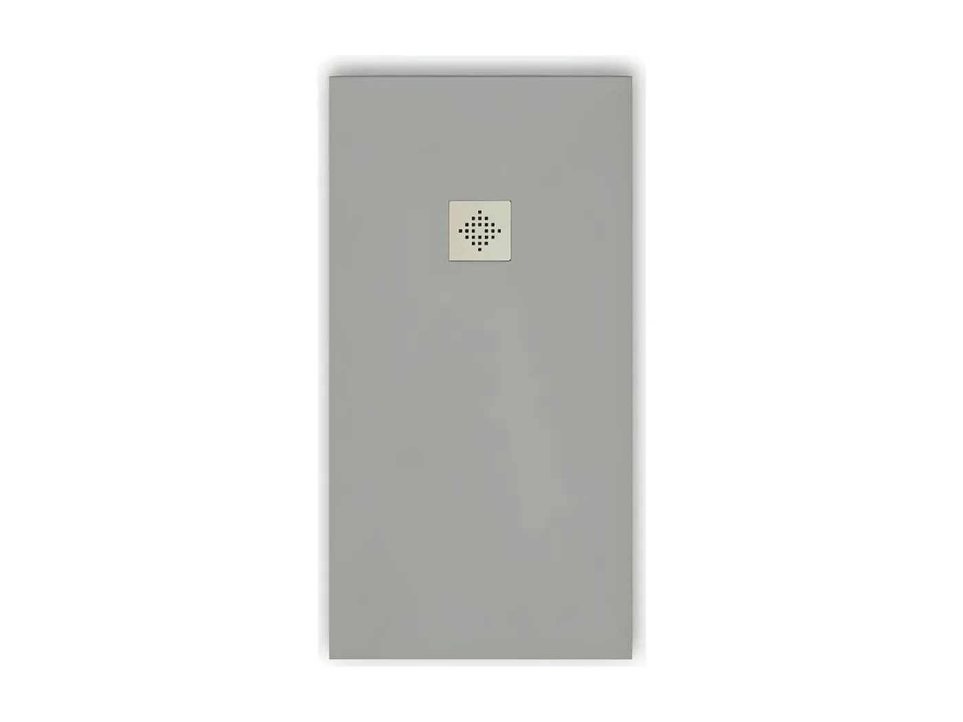 Mineralguss-Duschwanne extra flach PURE Schieferoptik grau 100x120 cm Edelstahl in chrom