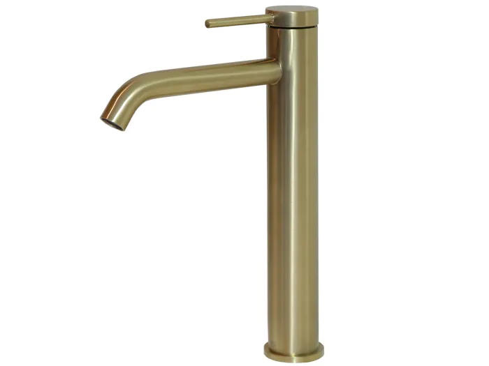 Lollipop Waschtischarmatur hohe Ausführung gebürstetes Gold Essebagno