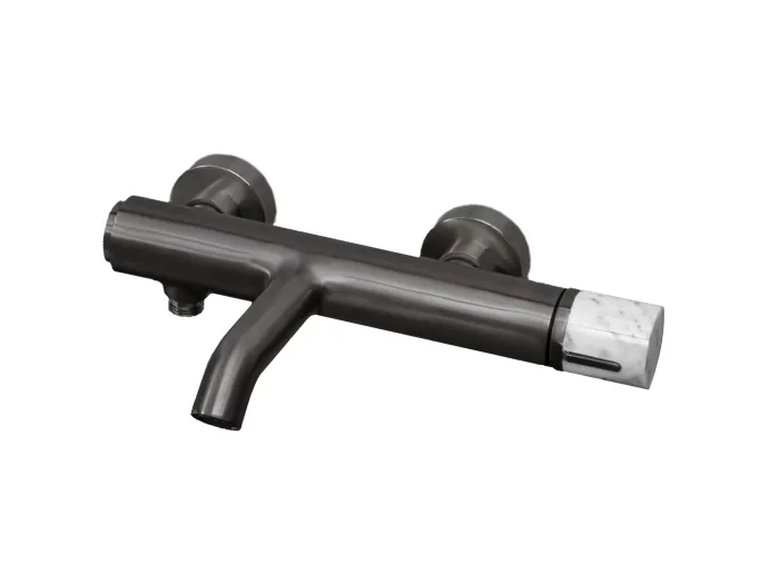 Mischbatterie Badewannen- und Duschmischer Gun Metal Marmor Essebagno