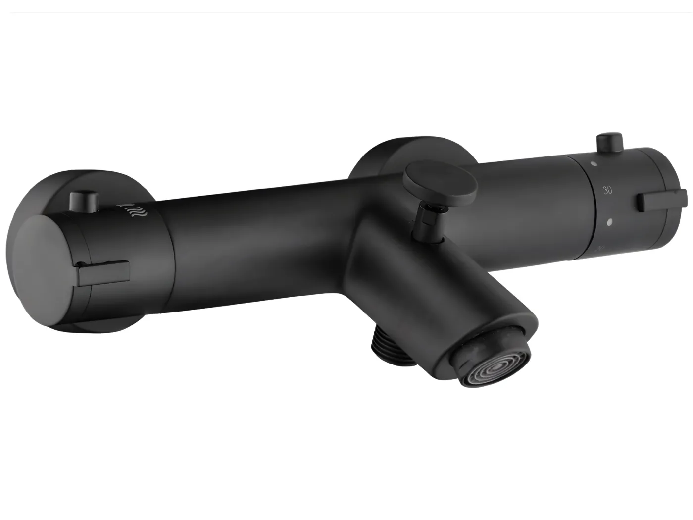 Oneo Thermostat Badewannen- und Duscharmatur in Schwarz Essebagno