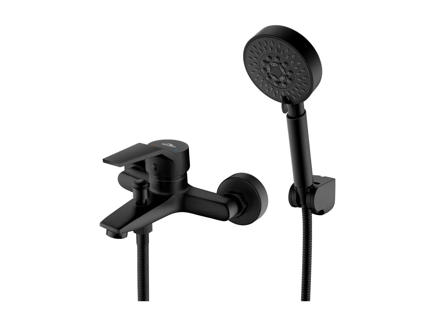 Badewannenmischbatterie mit Handbrause-Mischbatterie-Set, Wasserfall-Badewannenhahn, Badezimmer-Badewannenmischer, Einhebelmischer, Schwarz