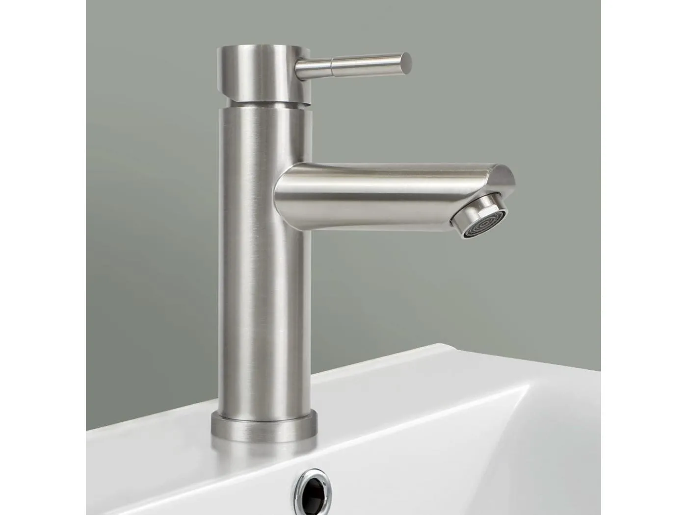 NETTLIFE Wasserhahn Bad Waschtischarmatur Waschbecken - Armatur Edelstahl Gebürstet Mischbatterie Waschbeckenarmatur Hochdruck Warm