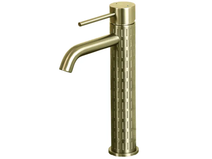 Architek hoher Waschtischmischer gebürstetes Gold Essebagno