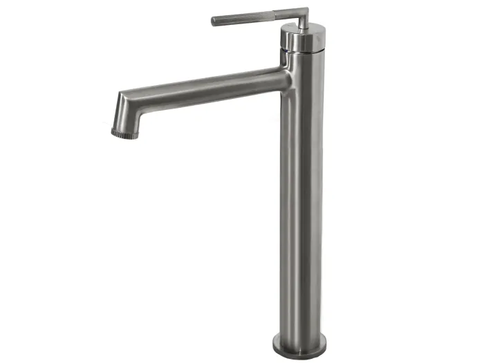 Portofino hoher Waschtischarmatur in gebürsteter Edelstahloptik Essebagno