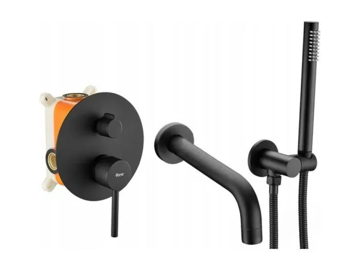 Wannenarmatur Rea Lungo Black + Box