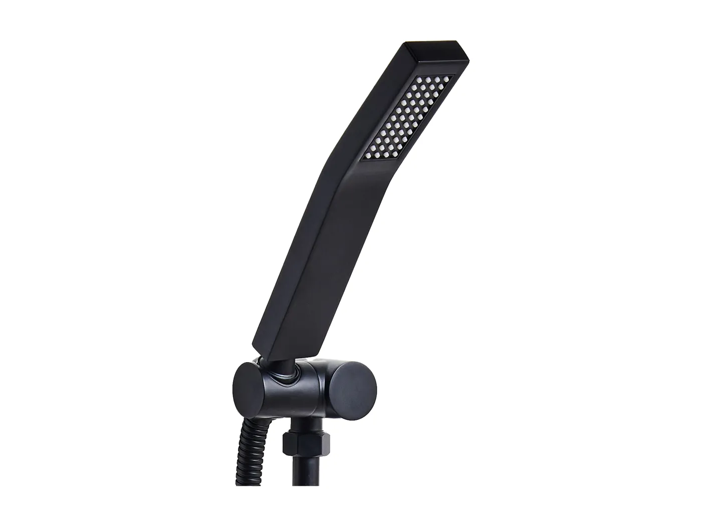 Handbrause Metall schwarz 1 Strahlart rechteckig Stab Duschkopf modern Amboro