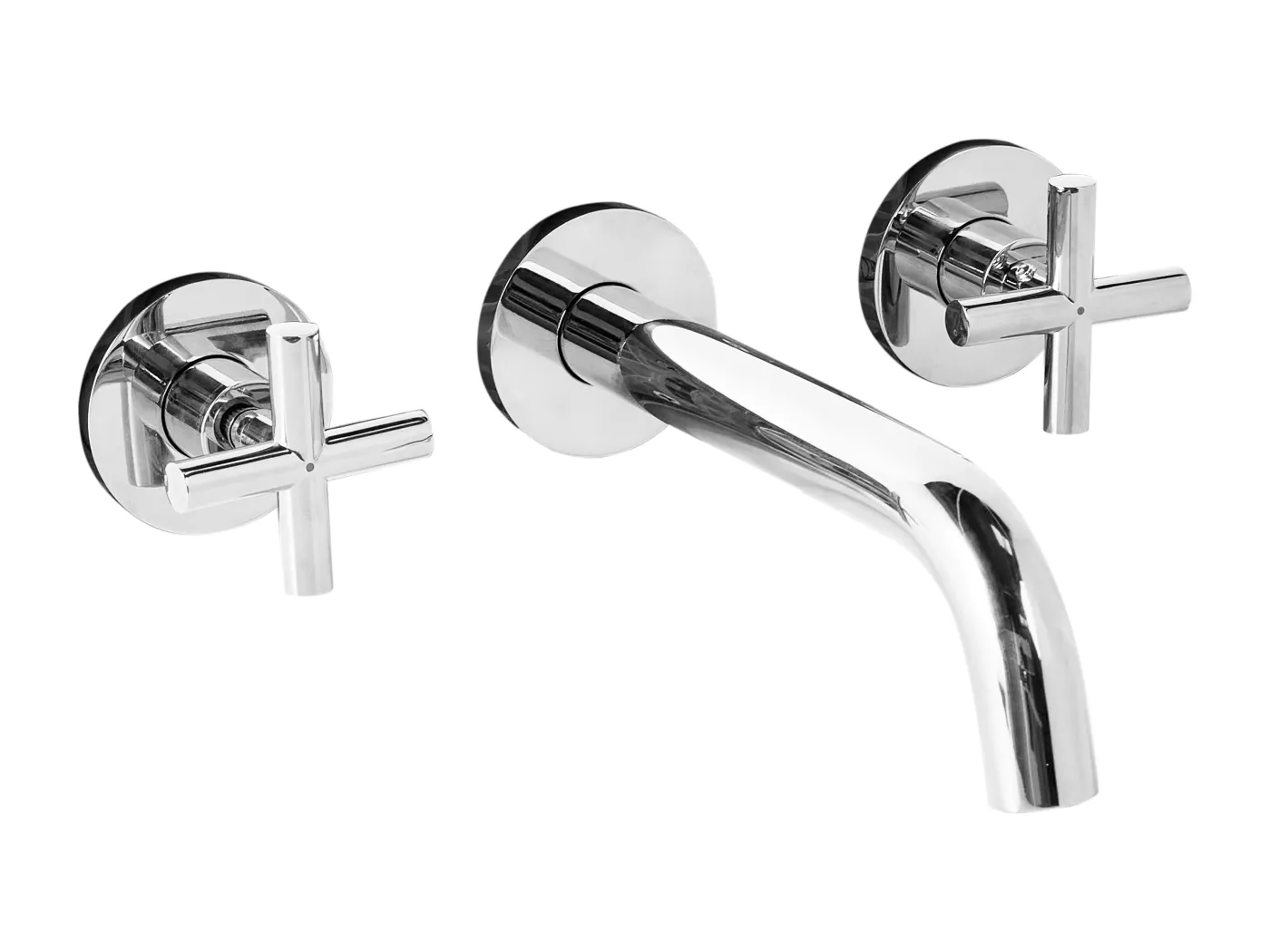 Wandmontierte Waschtischarmatur KAIETEUR Silber