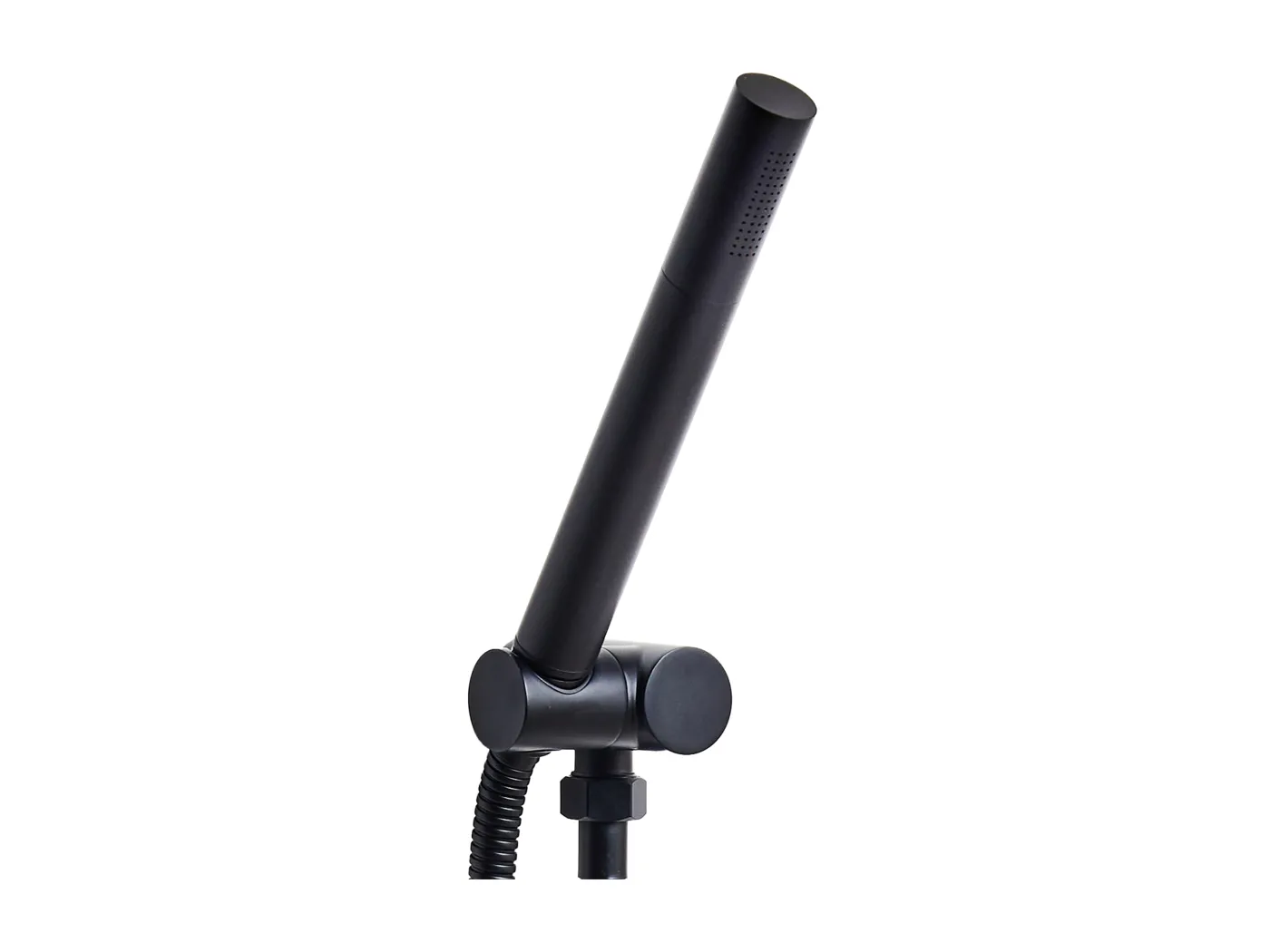 Handbrause Metall schwarz 1 Strahlart rund Duschkopf modern klassisch Marfau