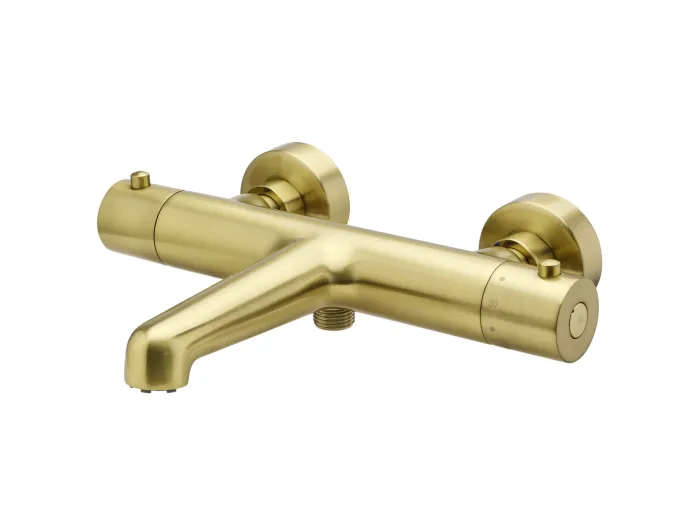 Luisa Thermostat-Badewannenarmatur, gebürstetes Gold Essebagno