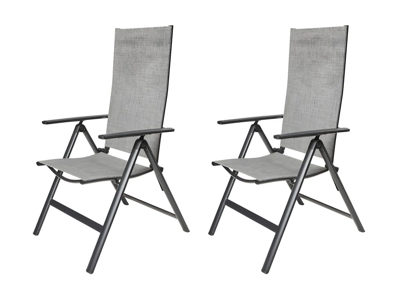 Keddy 1 x Gartenstuhl, justierbarer Rücken, 7 Positionen schwarz/hellgrau mix.