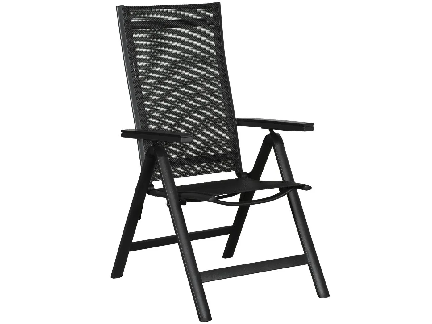 Kenny 1 x Gartenstuhl, justierbarer Rücken, 6 Positionen schwarz/schwarz.