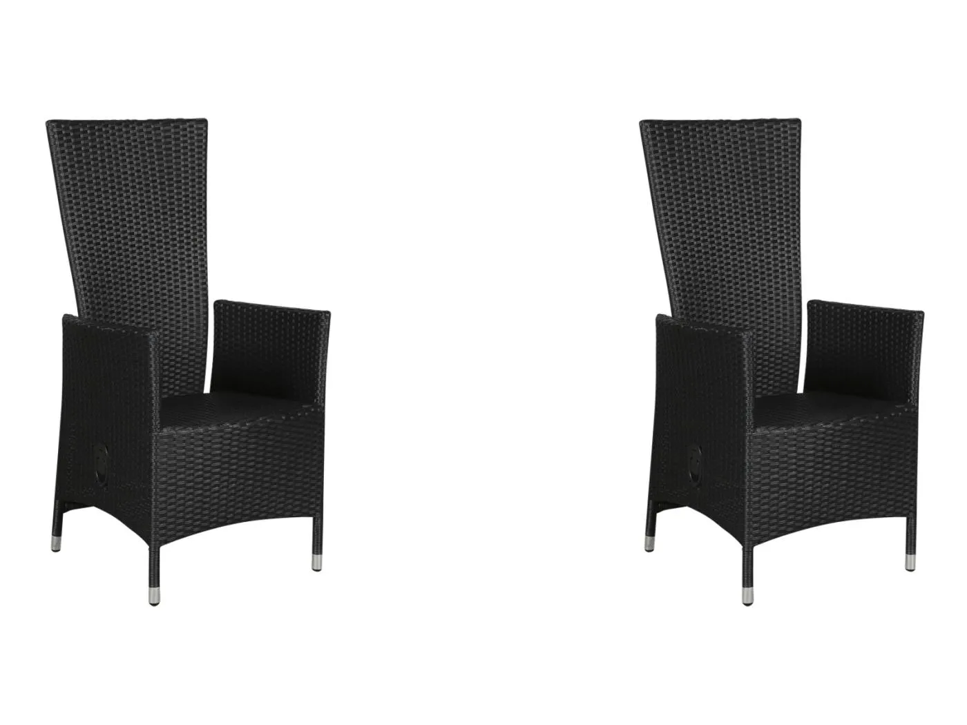 Joops 2 x Gartenstuhl, mit Pumpe und stufenloser Einstellung im Rücken, schwarz.