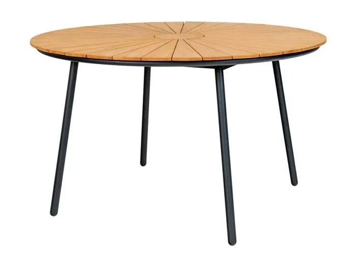 Cleveland Gartentisch Ø130cm Teak,schwarz.