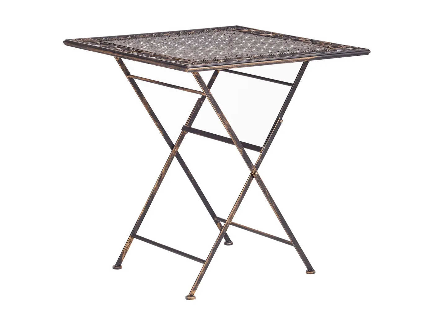 Stilvoller Gartentisch Metall schwarz quadratisch klappbar 70x70 cm Bormio