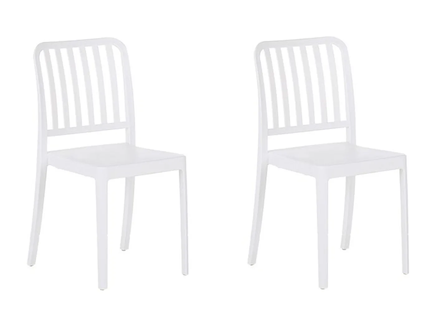Gartenstühle im 2er Set weiß aus Kunststoff für Innen- und Außenbereich Sersale