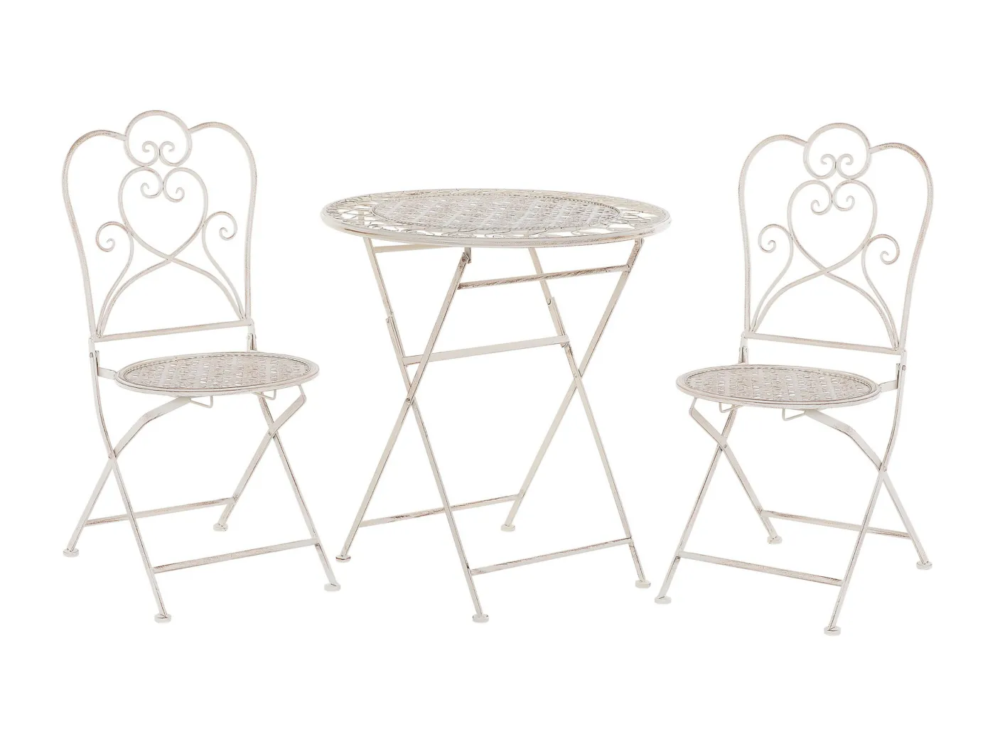 Bistro Set klappbar TRIESTE Metall Hellbeige