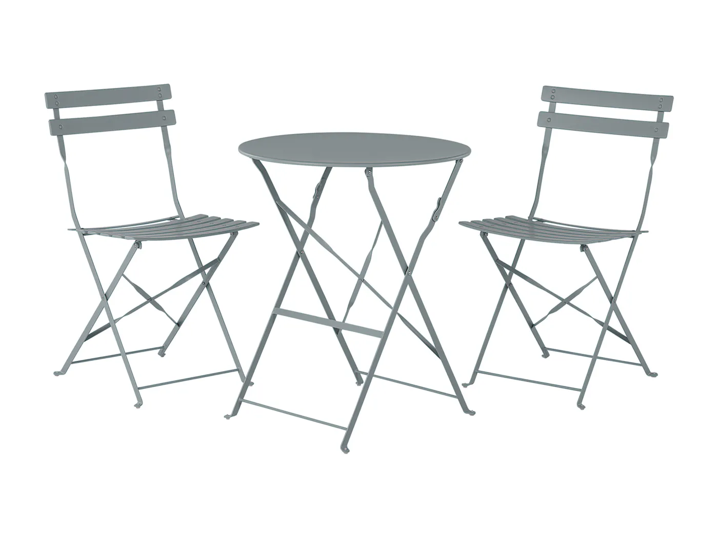 Bistro Set klappbar FIORI Metall Grau