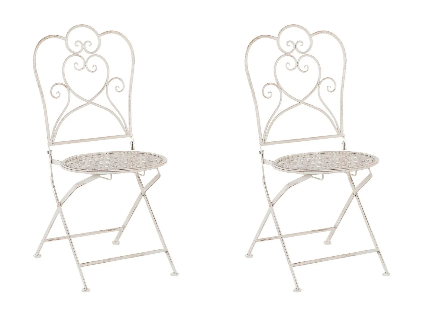 Stilvolles Gartenstuhl Set 2er Set Metall beige klappbar Trieste