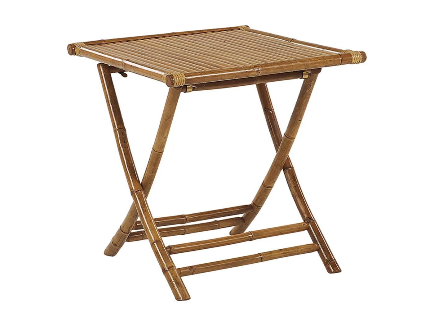 Trendy Teetisch heller Holzfarbton Bambusholz klappbare Tischplatte Molise