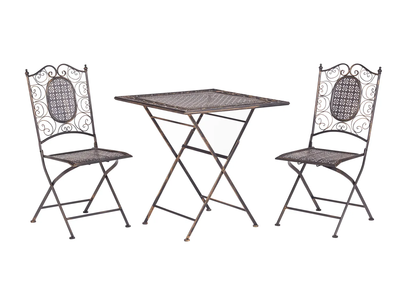 Bistro Set klappbar BORMIO Metall Schwarz