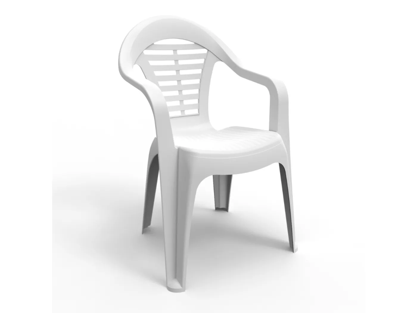 Weißer Gartenstuhl aus recyceltem Kunstharz SILLA - Bequem, modernes Design, leicht und wetterfest