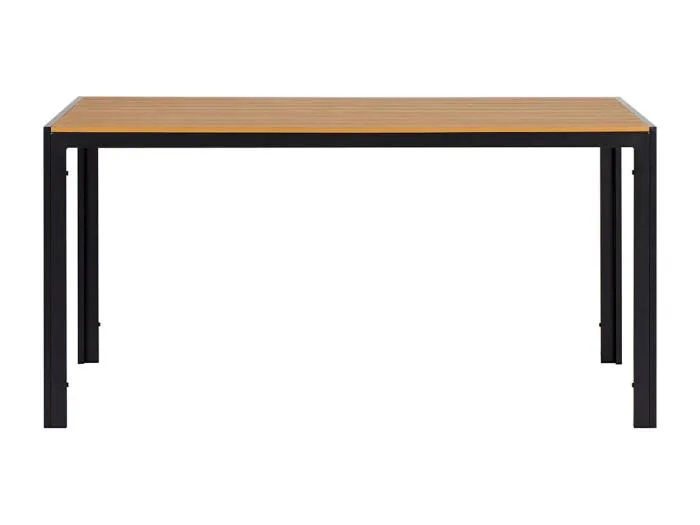 Noah Gartentisch Schwarz, Teak-Dekor.