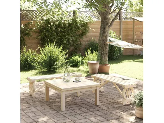 Gartenbänke 2 Stk. Massivholz Tanne