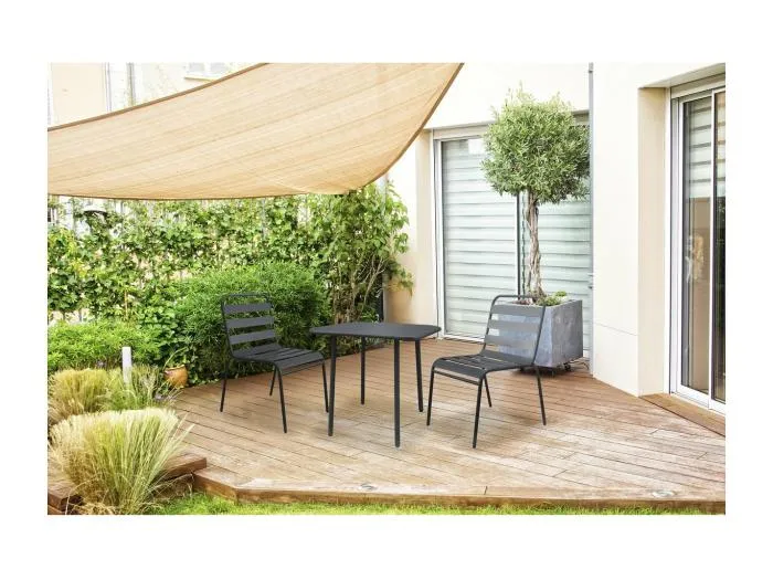 Gartenmöbel "Bilbao" aus Metall - 2 Plätze - Grau