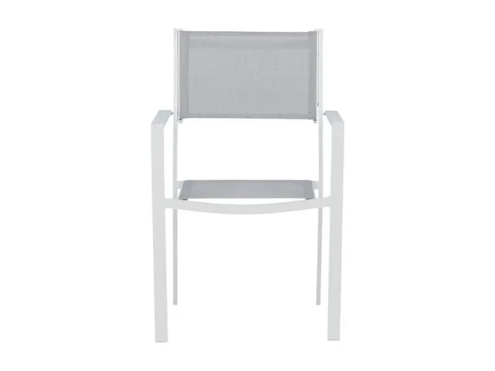 Copacabana Gartenstuhl stapelbar grau, weiß.