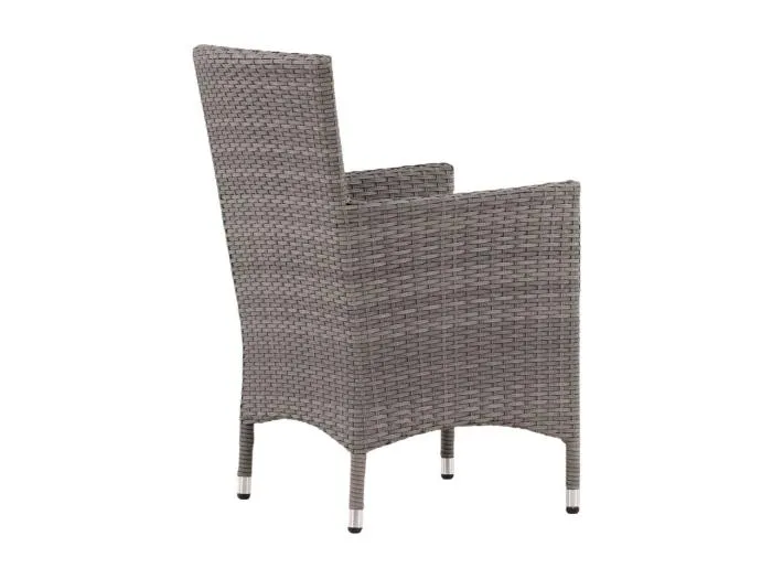 Malin Gartenstuhl mit Armlehnen inkl. Kissen, stapelbar grau.