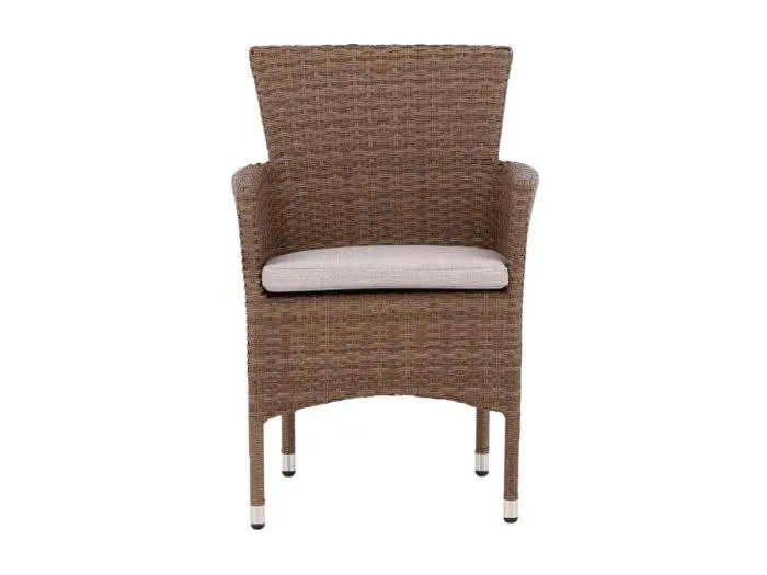 Malina Gartenstuhl inkl. Kissen stapelbar natur.