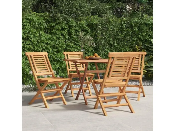 Gartenstühle 4 Stk. Klappbar 47x63x90 cm Massivholz Teak
