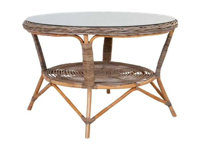 Larisa Gartentisch Ø120cm Glas kubu,grau.