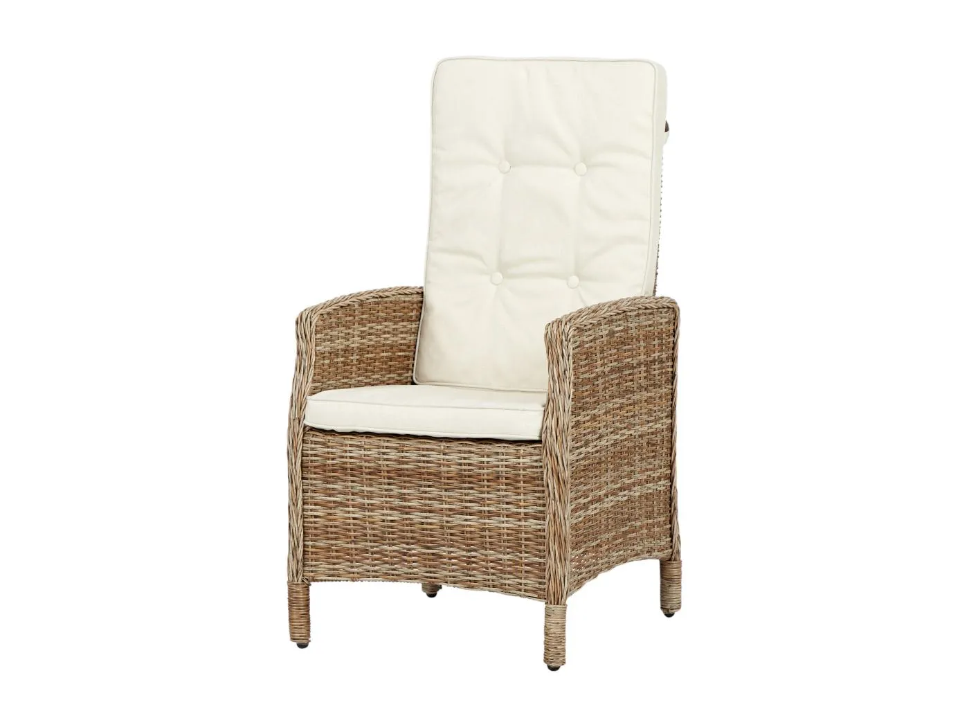 Gram Gartenstuhl inkl. Kissen, mit Pumpe, natur und offwhite.