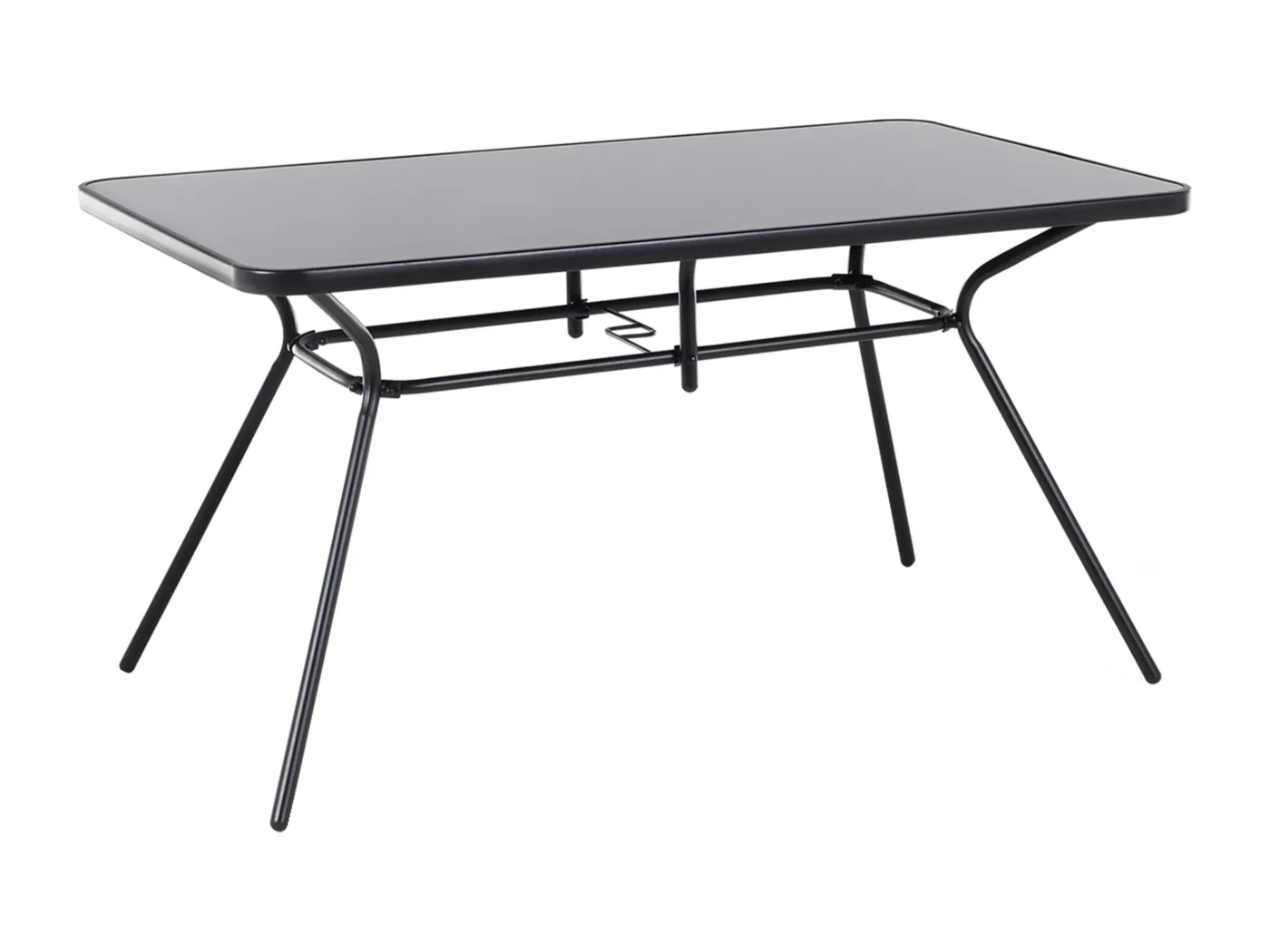 Gartentisch LIVO 140 cm 80 cm Glas Schwarz