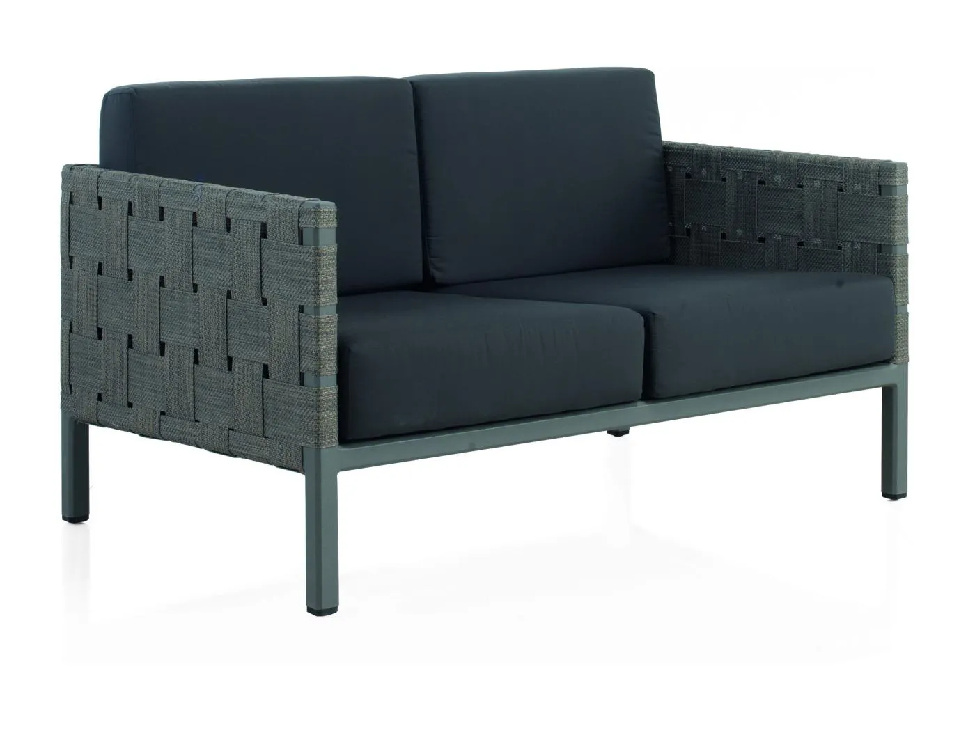 2-Sitzer-Sofa aus Aluminium und Fifortex taupe