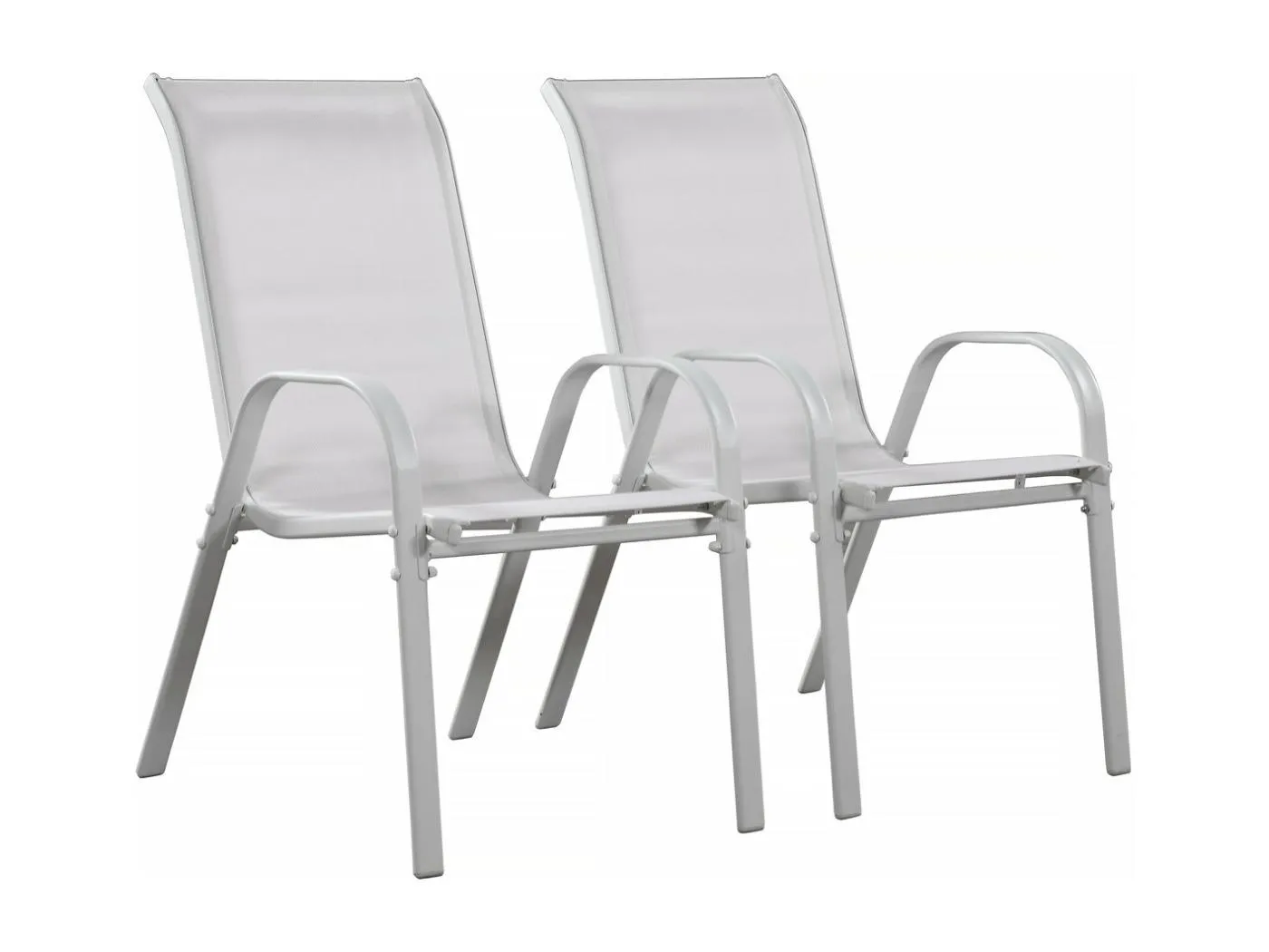 Gartenstuhl aus Textilene "Cordoba" - Phoenix - Hellgrau - 2er-Set