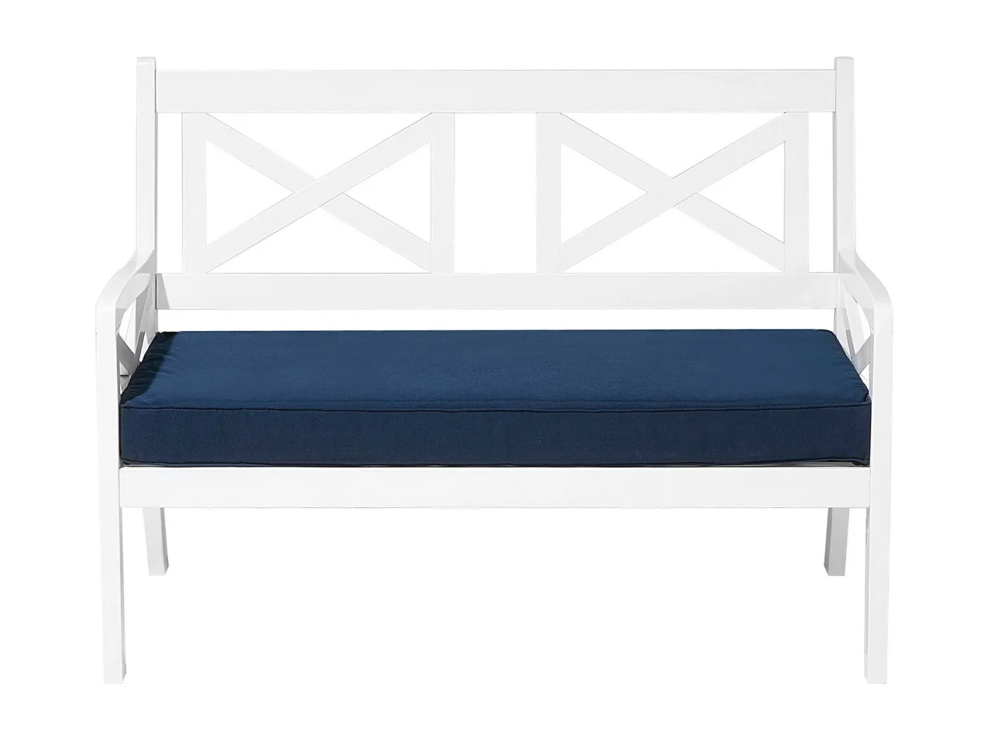 Gemütliche Gartenbank aus Akazienholz mit maritimer Ausstrahlung, Weiß