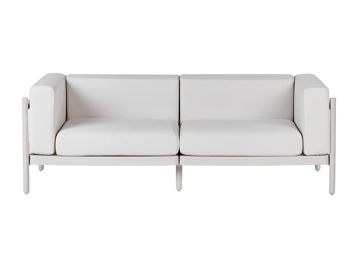 2-Sitzer Gartensofa Kunststoff-Gestell beige mit Polsterung hellbeige Ferretti