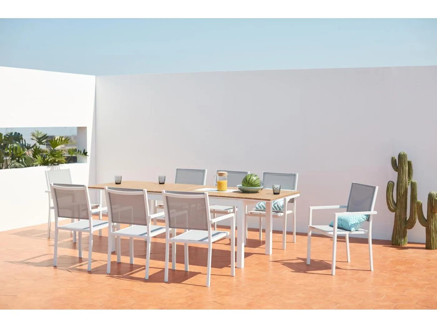 8-Sitzer Gartenmöbelset aus Aluminium MADEIRA