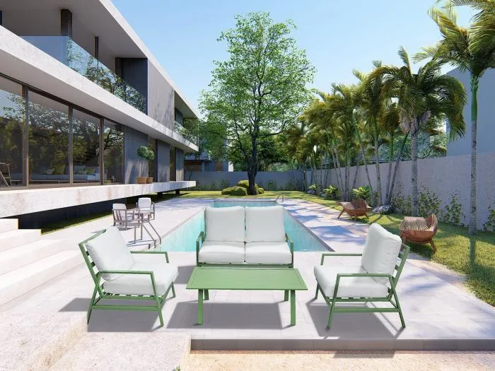 Gartenmöbel aus Metall "Queens" – 4 Plätze – Grün