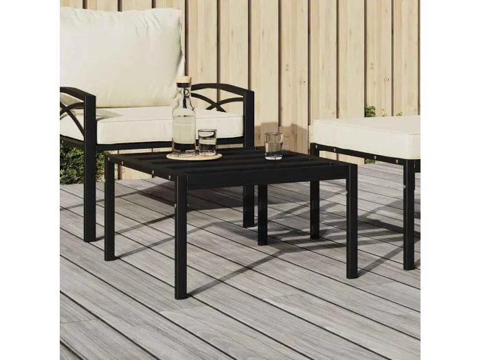 Garten-Couchtisch Schwarz 60x60x35 cm Stahl