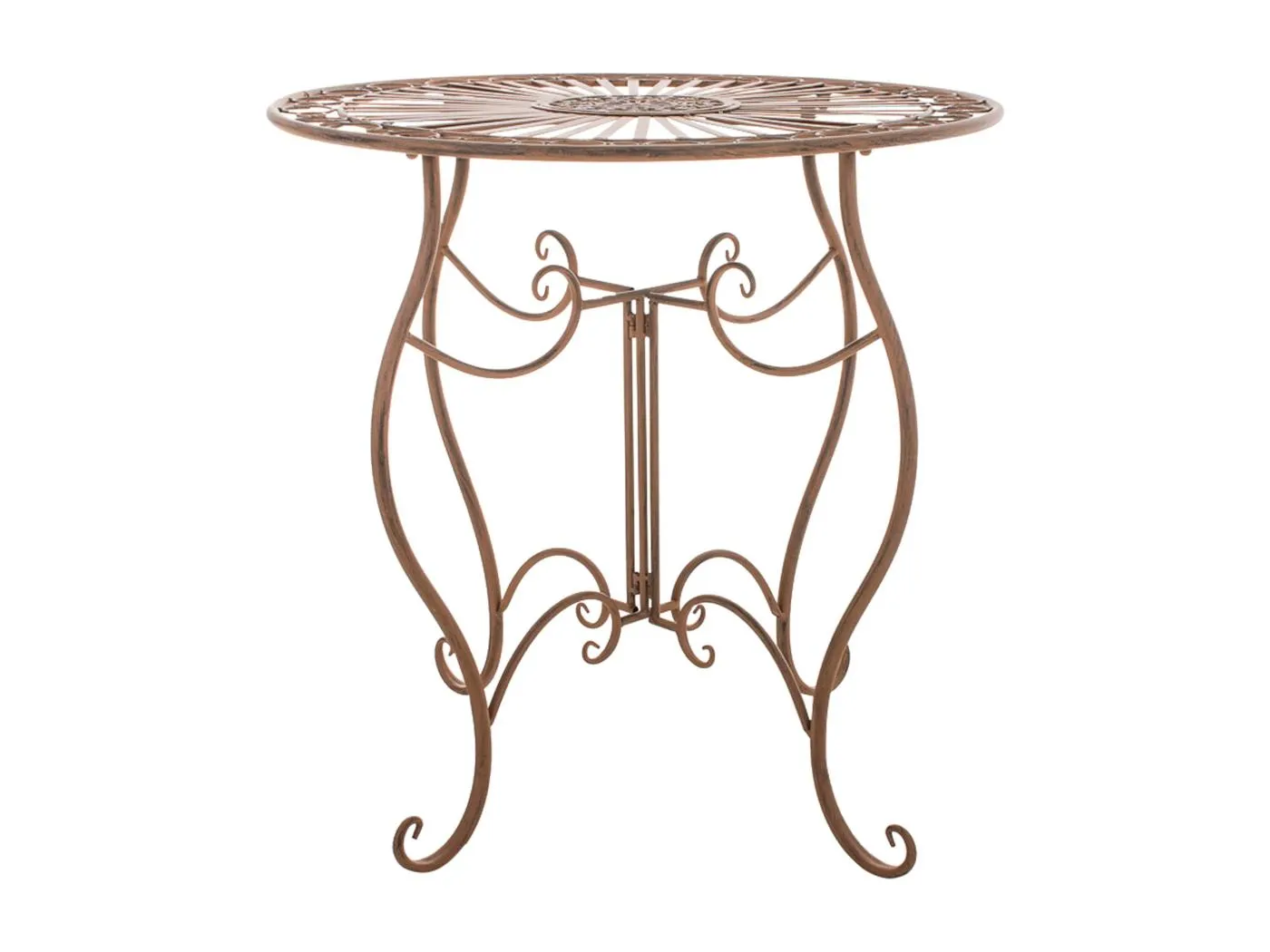 Gartenbeistelltisch - rund Ø 70 cm - Metall - Marron antique - Indra