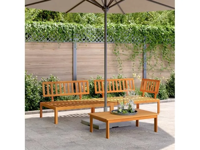 3-tlg. Garten-Sofagarnitur aus Paletten Massivholz Akazie