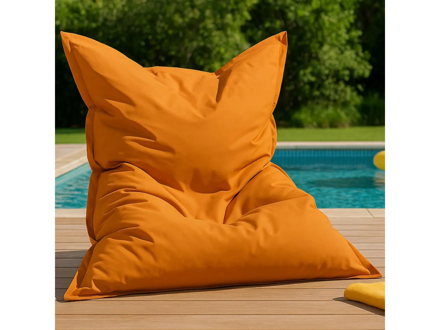 XXL Outdoor-Pouf orange 180x140cm - Bequem, Widerstandsfähig, Ideal für schöne Tage