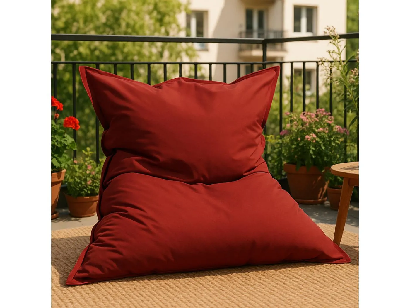 Outdoor-Pouf XXL Rot 180x140cm MOKU Bequem und Strapazierfähig