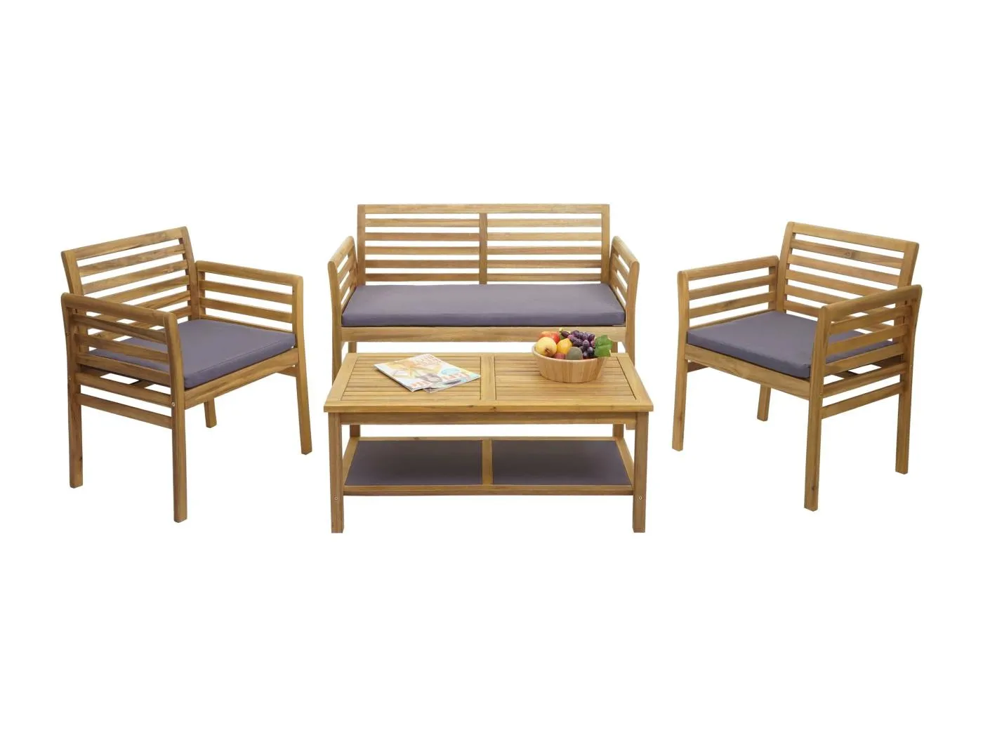 Gartengarnitur MCW-E99b (4-teilig), Kissen dunkelgrau