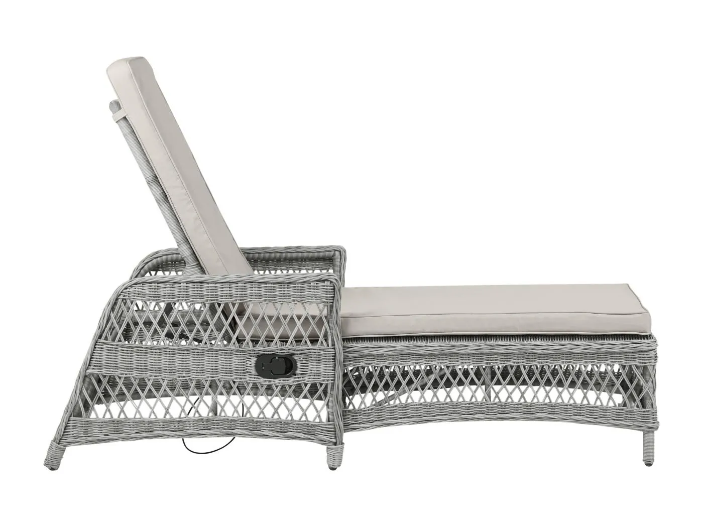 Hven Gartenliege inkl. Auflage und mit Pumpe, sandfarben.