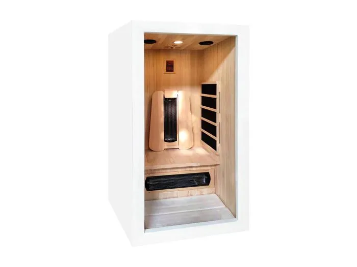 Infrarotsauna Saulo - Frankreich Sauna - 1 Person - 90 x 90 x 190 cm - Holz Fichte - 1 Platz